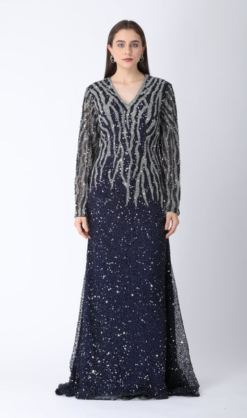 Beaded Dress Navy