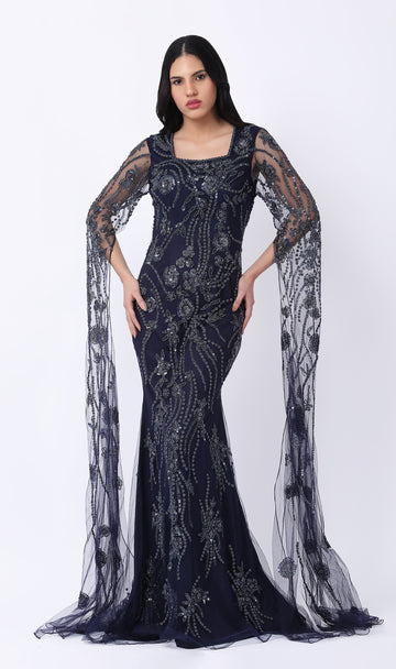 Festkjole Madeleine i Navy