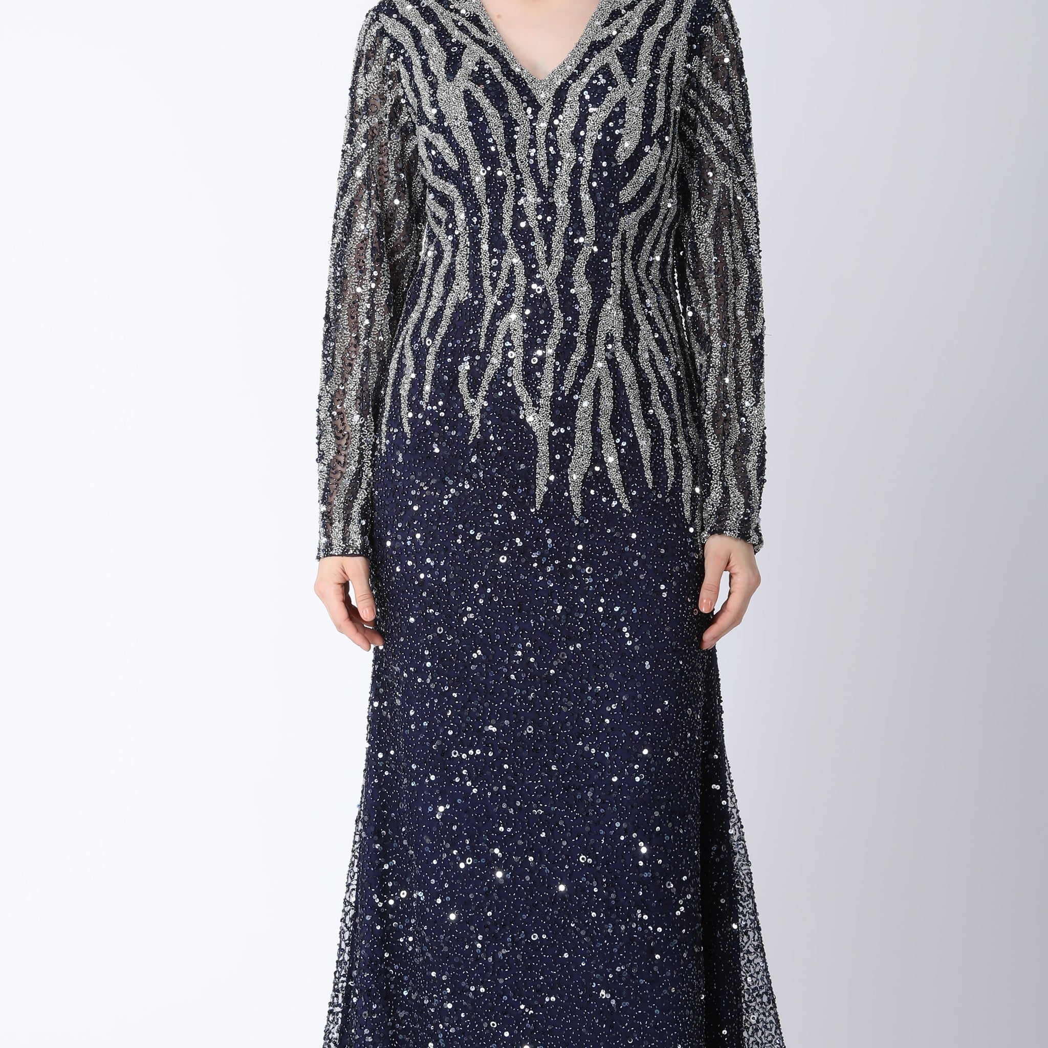 Beaded Dress Navy