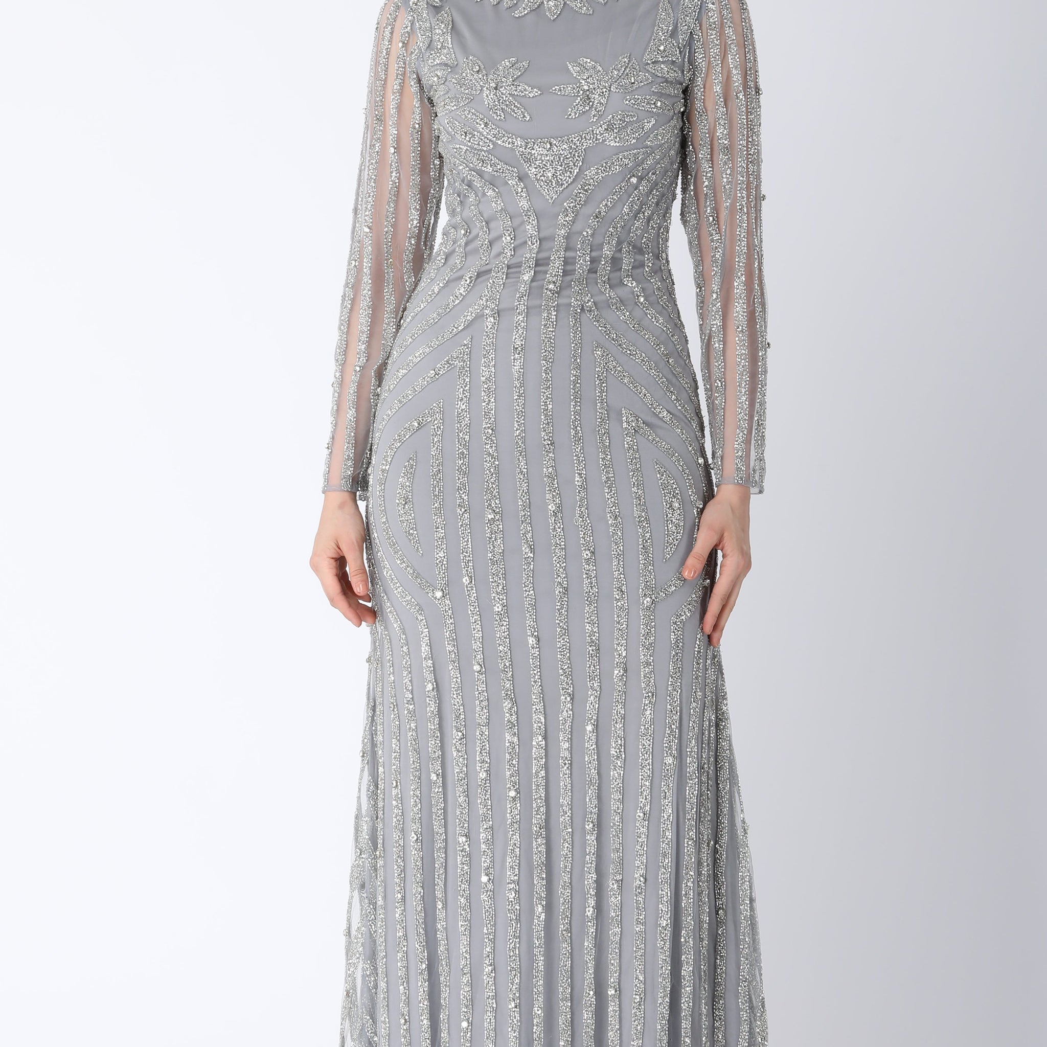 Beaded Dress Gray