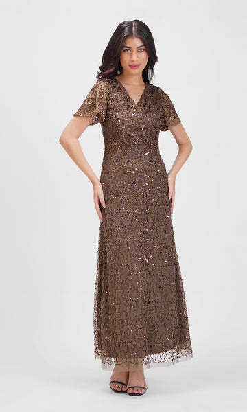 Ariana Bronze Perlekjole i Brun Farve